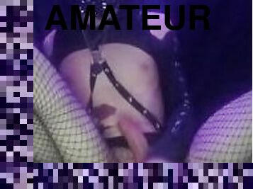 masturbation, amatör, anal, tonåring, leksak, fötter, kåt, nätstrumpor, dildo, ensam