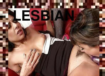 Teleshopping Dildo Test Ends In Lesbian Fff Threesome By Big Tits Milfs