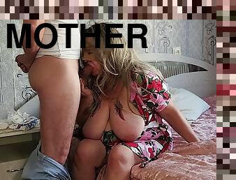 Stepmother with big tits allows her to be fucked in the mouth and anal