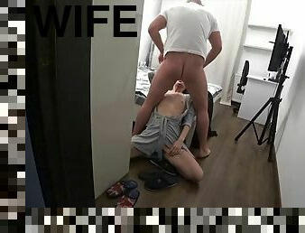 Unfaithful. Wife fucks her best friend while her husband is in the kitchen. Real