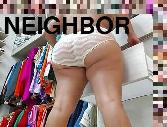 Capturing the neighbor while she is changing clothes in the bedroom