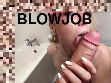 E.C. Bathroom POV Blowjob and Hardcore with Creampie cumshot