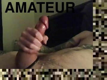 Solo jerk and cum shot