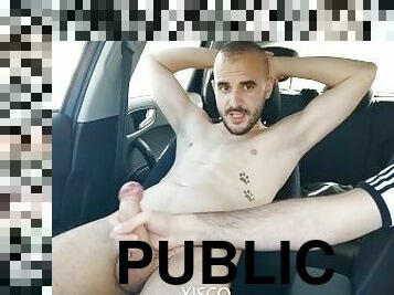 Desnudo dentro del coche