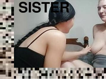 Playing with my REAL step sisters titty