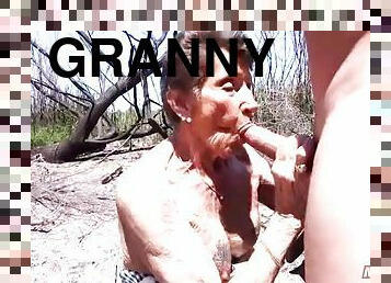 Granny Shirley fucked outdoors