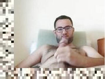 HORNY AND HANDSOME NERD STROKES HIS BIG COCK AFTER CLASSES