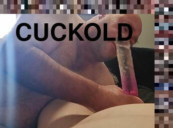 Mr Chonk Pleasuring Mrs Chonk With A Huge Dildo. Mr Chonk Sucks Mrs Chonks Juices Off The Huge Dildo - No Gag - Cuckold Husband