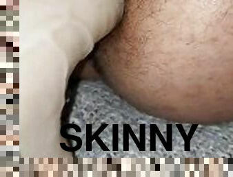 Skinny twink cant take huge dildo