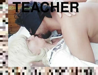 Beautiful Teacher Super Hot Horny Blonde Slut Teaches How To Kiss