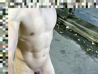 public, gay, parfait, fétiche, attrapée, solo, musclé, salle-de-gym, exhibitionniste