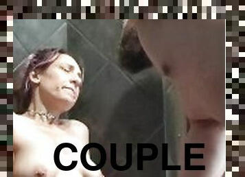 Romantic shower real couple real girl cumming