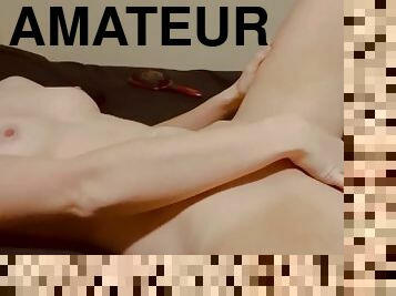 masturbation, orgasm, amatör, tonåring, ensam, små-bröst