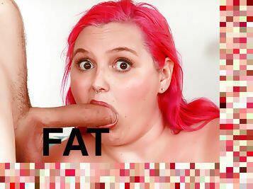Pink Haired Fat Lady Sara Star Stretched