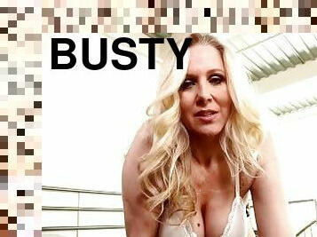 Busty Mom Julia Ann Titty Fucks Hard Cock For Cum Surprise!