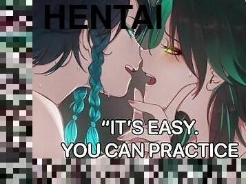 You never kissed anyone before? Let's practice!