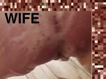 Washed my wife's pussy and ass, sex, vagina