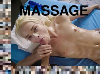 Sean Lawless And Elsa Jean - Petite Spinner Getting Oily Massage By Hunk Masseur