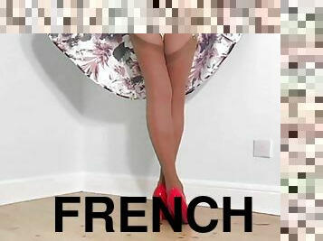 fransk, retro, skjørtet, strømper-stockings, britisk, undertøy, alene, høye-heler