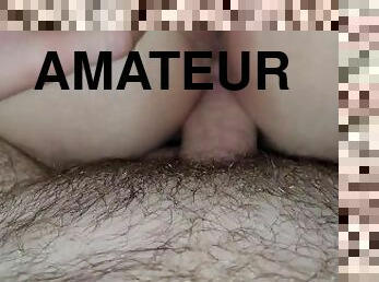 Amatuer homemade cream pie reverse cowgirl