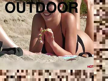 culo, al-aire-libre, adolescente, cámara, playa, voyeur