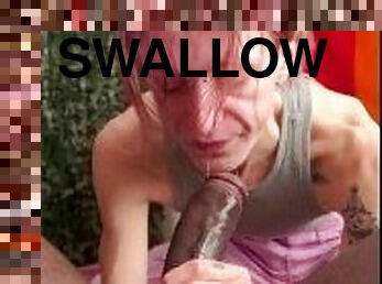 Femboy Swallows Daddy’s BBC Verbal