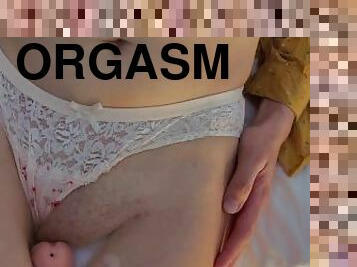 onani, orgasme, fisse-pussy, udløsning, kæmpestor-pik, creampie, synsvinkel, trusser, sperm, 18-årige