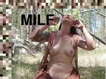Aussie Milf stops for a break in the Aussie bush