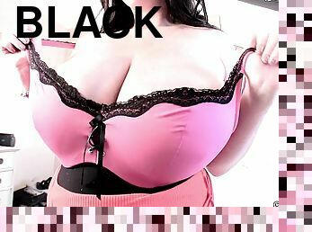 Rachel Aldana - Black Lace Pink Bra 1