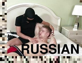 Russian guy gets his ass fucked with dildos
