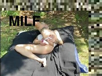 Milf Play in garden. Part 1