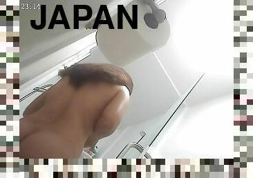 asiatisk, bad, fru, amatör, milf, japansk, kamera, spion, voyeur, dusch