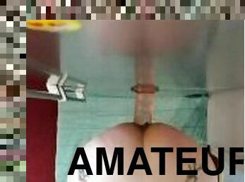 svær, amatør, anal, tysk, dildo