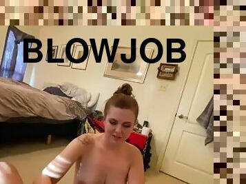 First time filming, POV BLOWJOB FROM SEXY MILF GIRLFRIEND & UPCLOSE PUSSY FUCK