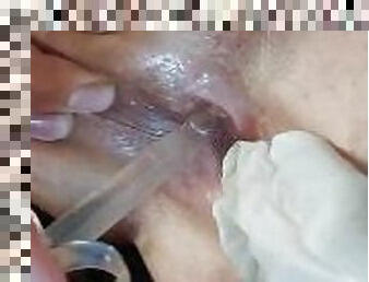 Sneak peak Injection process of preparin hole with lot of lube