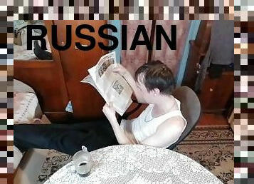 russisk, amatør, fetisj, alene