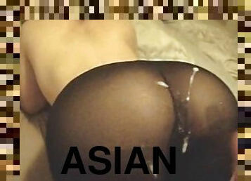 asiatisk, masturbation, kontor, strumpbyxor, amatör, cumshot, söt, fetisch