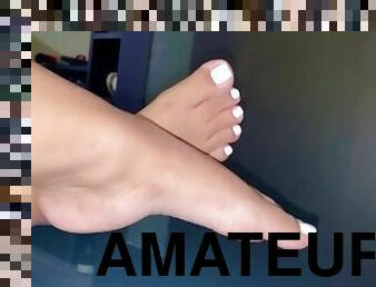 amatőr, latin, láb, tökéletes, fétis, szólóban, barna, lábujjak