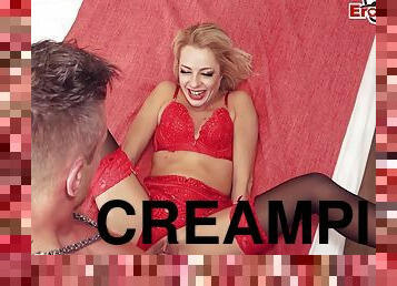Blonde Britin In Roten Dessous Beim Sextreffen In London Einen Creampie In Di