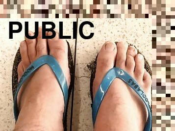 public, gay, pieds, fétiche, solo, clignotant