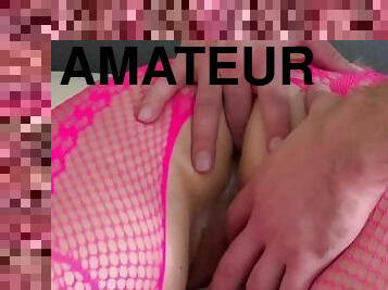 pussy, amatør, anal, fingret, strømper, rumpe-butt