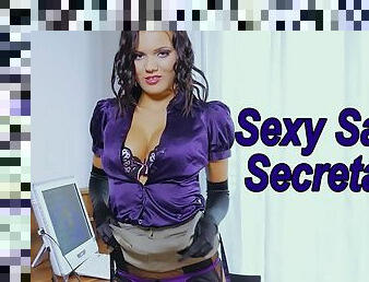 Sexy Satin secretary Vanessa Decker