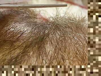 Pussy Hair trimming hairy bush fetish 
