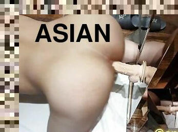 Asian boy Large Dildo Doggie