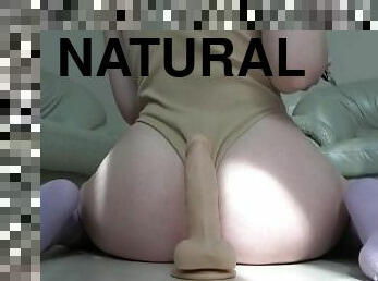 Sexy teen Nikki masturbates her wet tight pussy with a big dildo 4K 60FPS