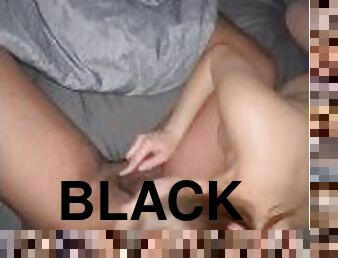 Teen slut sucking on hung collage roommates huge black cock