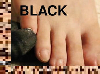amatérske, fajka, robenie-rukou, čierne, chodidlá, fetišistické, robenie-nohou, biele, nohy