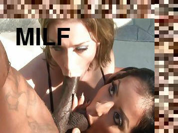 Milf And Her Busty Brunette Best Friend Having Threesome With A Black Guy