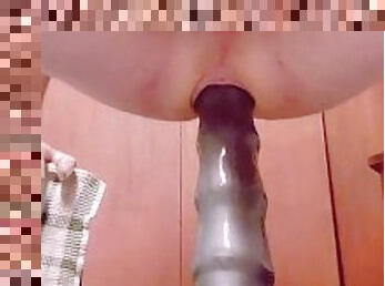 extrem, gigantisk, anal, leksak, gay, dildo, ensam