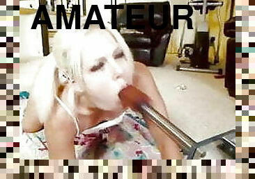 amatör, avsugning, hemmagjord, mamma, blond, amerikansk, maskiner, dildo, sugande